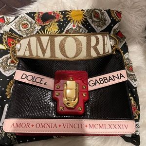 Dolce & Gabbana Exotic Ayers Snake Skin Amore Embroidered Lucia Bag Limited Ed.